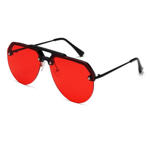 Semi Rimless Pilot Sunglasses