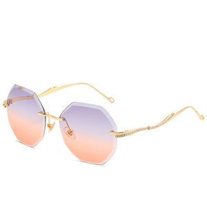 New Rhinestone Rimless Sunglasses